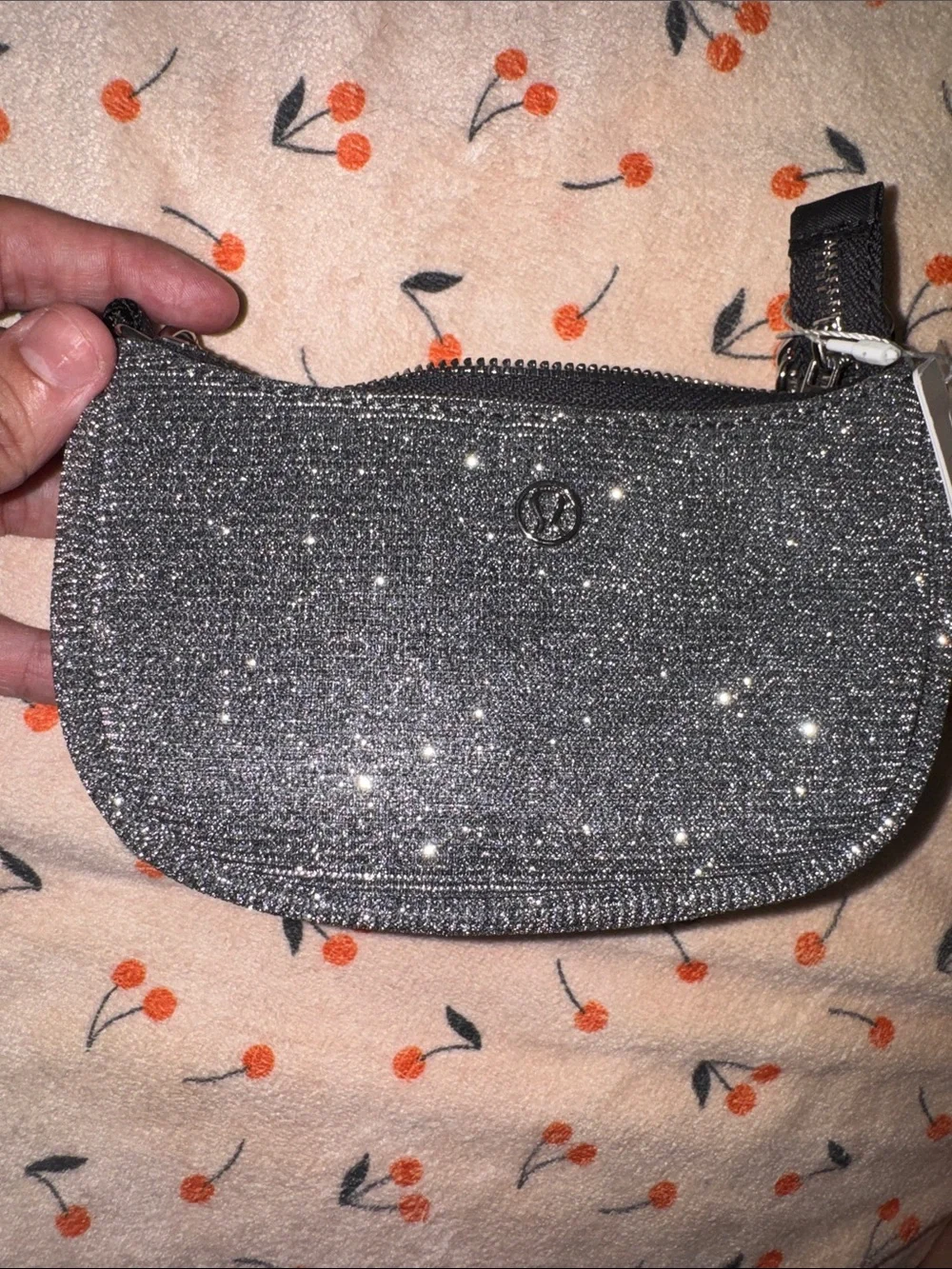 Sparkly lululemon athletica Mini Shoulder Bag in Gray with Silver Chain